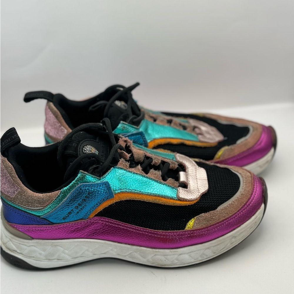 Kurt Geiger Kensington Sneaker Womens 37 Metal Multi Color Metallic Leather